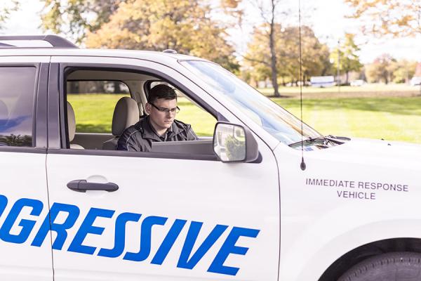 Recruiting: Man in Progressive vehicle