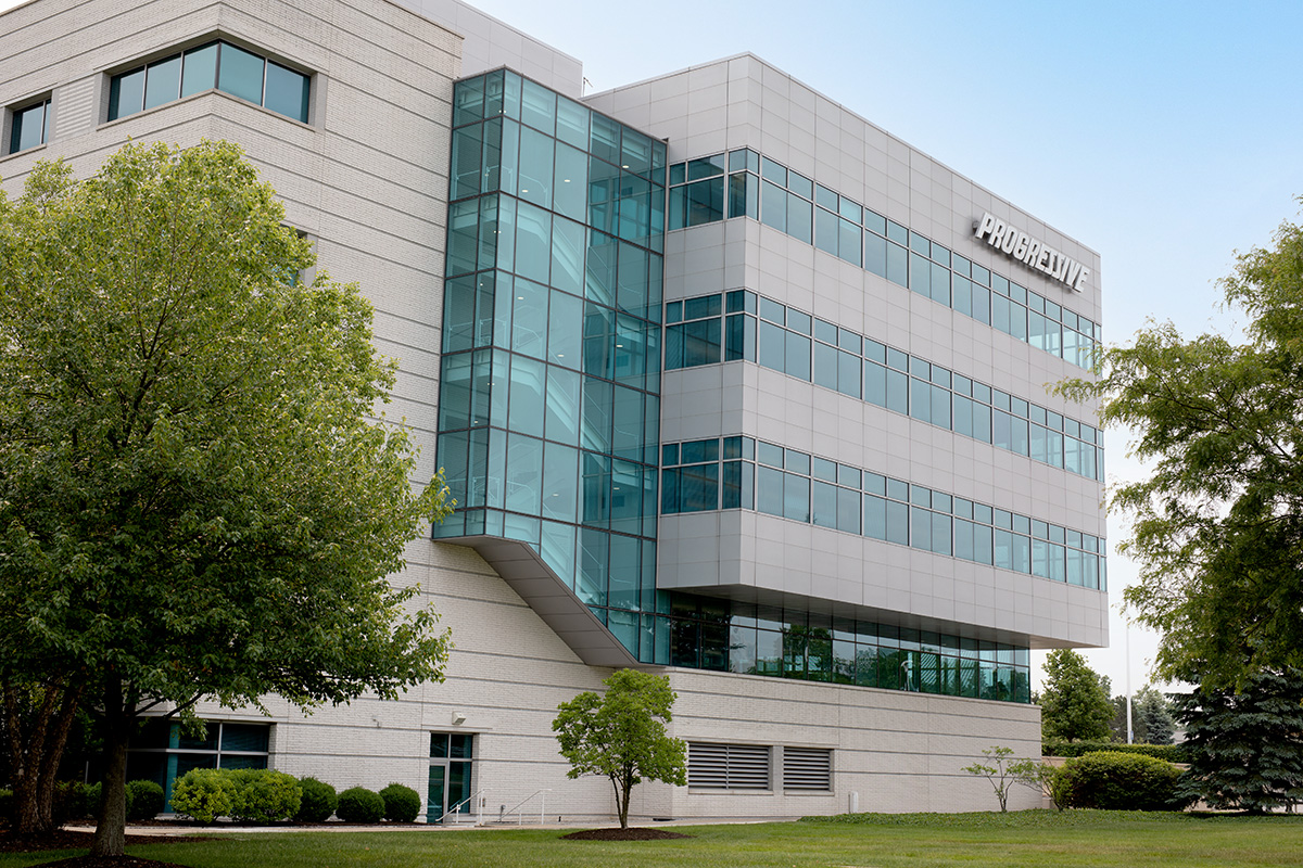 The outside of the Progressive Corporate Headquarters building.